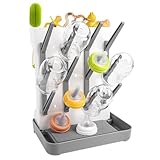 RUACDIQ Trockenständer Babyflaschen Vertikaler, Flaschentrockner Halter – platzsparender Stand Arbeitsplatte Trockenständer für Babyflaschen und Babyzubehör (Grau)