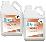 Futum 2x5L Motten Spray, hochwirksames Motten-Mittel auf Wasserbasis, fleckenfrei, geruchsarm, ohne ätzende Eigenschaften und Treibgase, mit Schnell- und Langzeitwirkung