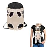 HTTDSLF Haustier Rucksack Hund Katzen Tragetasche, Verstellbarer Hunde-Tragerrucksack, Haustier-Tragerucksack, für Klein Mittler Hunde Katzen, M, Beige