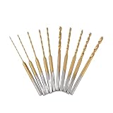 Asyduey Micro-Twist-Bohrer-Set - 10 StüCk 0,6 Mm-2,2 Mm Kleiner Bohrer 2,35 Schaft HSS Mini-Gravierbohrer Lochbohrwerkzeug