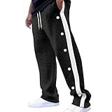 RUMAOZIA Herren Trainingshose, Reha Hose mit Durchgehende Seite Offen, Jogginghose mit druckknöpfen Herren Reha Hose mit seitlicher Knopfleiste zum öffnen Button Up Postoperative Sporthose