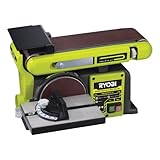 RYOBI 370 W Stand-Bandtellerschleifer (Leerlaufdrehzahl von 2.850 min-1, Winkel von 0 oder 90 Grad, 150 mm Schleifscheibe, Schleifbandlänge 100 x 914mm)