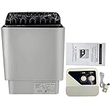 TABODD 9KW Saunaofen Saunaset, 380V SPA Saunaofen Edelstahl Trockendampfbad Saunaofen Herd mit Externen Steuerung Temperatur 32-210℉ für 9-14m³ Raum Zuhause Saunara