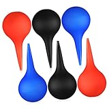 ERINGOGO 6 Stück Teiliges Weiche Gummibulben in Schwarz Blau Orange Handpumpe mit Sicherem Tiefenreinigendem Schlauchtip für Junge Mädchen und Erwachsene zur Schonenden