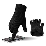 ineepor Alpaka Handschuhe Herren Damen Winter Strickhandschuhe Thermo Warme Wolle Gloves Touchscreen Dünne Grip Weich rutschfest Flexible,Schwarz,M