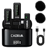 Kabelloses Lavalier Mikrofon für iPhone/Android mit 500mAh Ladekoffer und LED Bildschirmanzeige,Handy Mikrofon Plug & Play,Rauschunterdrückung,für Videoaufzeichnung, Vlog, YouTube, TikTok