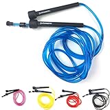 Sportivonetic Springseil für Erwachsene & Kinder, Damen & Herren-für Fitness, Crossfit, Sport, Boxen - Verstellbare Größe-Speed Rope, Jump Rope, Geschenke für Frauen, Männer, Mädchen (Blau)