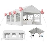 TRIUMPHKEY Partyzelt Pavillon 3x6 Wasserdicht Stabil, Gartenzelt UV Schutz 50+ 560g/m² PE-Plane, Festzelt Bierzelt Gartenpavillon für Garten, Party, Festival, Hochzeit, weiß