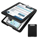 Vielseitige klemmbrett a4 mit deckel in Elegantem Schwarz - Wasserdichtes und Schmutzabweisendes PP-Material