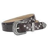 Beimus Breiter Gürtel mit Metallschnalle, Sternenmuster, Taillenbund, für Damen, Dekoration, Kleid, Unisex, Mode, braun, One size