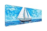 5D Diamond Painting Segeln Meer Diamant Painting Bilder Kinder, Diamond Painting Erwachsene XXL 125x50cm Diamond Painting Zubehör Set für Weihnachten Home Wand Dekor, Bastelset Mädchen Geschenk S-766