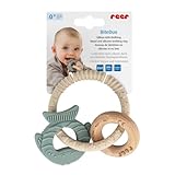 reer BiteDuo | Silikon-Holz-Beißring für Babys | Baby Zahnungshilfe | Mtorikspielzeug