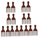 HAPINARY 16 Stk Massagekamm Bartpickkamm Führungskamm mit flacher Oberseite flacher Führungskamm hair styling hair comb werkzeug Haarkamm aus Holz breiter flacher Haarkamm Lotusbaum Coffee