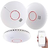 VisorTech Rauchmelder WLAN: 3er-Set WLAN-Rauch- & Hitzemelder mit weltweiter App-Benachrichtigung (Smart Home Rauchmelder, Rauchmelder auf Handy, Alarmanlage)