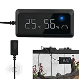 Temperature and Humidity Sensor, Digital Humidity Display, Pet Rearing Box Humidity Gauge, Reptile Humidity Gauge, Digital Terrarium Temp Humidity Gauge for Bearded Dragon, Tortoise, Reptile Tank