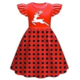 Mädchen Kleid Weihnachten, Weihnachtskleidung Baby Mädchen, Weihnachten Kleider Party Dance Kostüm Kinder Weihnachten Prinzessin Kleid (Red 1 2 Years)