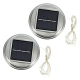 TEHAUX 2 Stück Solar Ersatzdeckel mit Edelstahl Wetterfest Solarlichtdeckel für Gartenlaterne Außenbereich Einfache Montage Langlebige Solarpanel-abdeckung für Solarleuchten