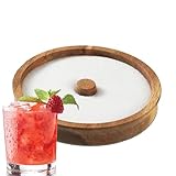Générique Salt Rimmer für Cocktails | Mehrzweck Holz Zucker Rimmer Tool | Round Bartender Zubehör für müheloses Trinken bei Hause, Bankette und Partys
