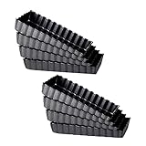 Diheohg 8 StüCk Antihaftbeschichtete Quiche Formen Rechteckig mit Abnehmbarem Boden, Geriffelte Tart Formen zum Backen Von Obst Kuchen, Kuchen, Keksen