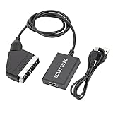 YiNLuax Stromsparender SCART zu HDTV Videokonverter für stabile Übertragung von Vintage Playern auf Neue Fernseher mit 720p / 1080p Stromsparender SCART zu HDTV Videokonverter für stabile Übertragung