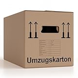 30 Stück Umzugskartons 600 x 328 x 340 mm extra stabil 2-wellig, verstärkte Griffe, belastbar bis 40 kg, Menge wählbar von 5 bis 240 Stück