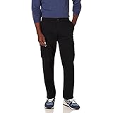 Amazon Essentials Herren Gerade geschnittene Stretch-Cargohose (erhältlich in Big & Tall), Schwarz, 38W / 34L