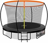 KESSER® Trampolin Ø 305cm | TÜV Rheinland GS Zertifiziert | Gartentrampolin Kindertrampolin bis 150 kg | Komplettset mit Sicherheitsnetz, Leiter, Randabdeckung & Zubehör