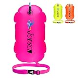 Jodsen Schwimmboje,Schwimmwagen im Freien,Aufblasbare Schwimmen Boje und Trockensack,Swim Bubble,für Open Water Kinder Triathlon Sport Schnorcheln Rennen Ausbildung Zubehör,Gut sichtbarer (Rose)
