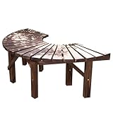 Halbrunde Gartenbank Baumbank, Terrassen-Gartenbank aus Holz Parkbank Wetterfest, Gebogene Bank mit Massivholzrahmen Hofbänke Dekorativer Pflanzenständer Ottomane im Eingangsbereich