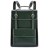 ECOSUSI Laptop Rucksack Damen 15,6 Zoll Schulrucksack Mädchen Leder Daypack mit Laptopfach Wasserdicht Business Rucksack für Schule Arbeit Uni Reisen