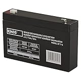 EMOS - Wartungsfreier Bleiakku - 6V 7Ah - AGM Batterie - Faston 4,7mm Anschluss - Für Alarmsysteme, Brandmeldetechnik, USV-Geräte - 151x34x94 mm