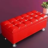 Schuhbank aus getuftetem Kunstleder, mit Stauraum, Ottomane, Fußhocker für Wohnzimmer und Schlafzimmer, stilvolle Bett-Endbank mit großem Stauraum, 40 cm, 90 x 40 x 39 x 40 cm