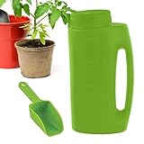 Salzstreuer, 2 l Rasen- und Gartenstreuer, Handstreuer mit Löffel, tragbarer Streuer für Dünger, Salz, Eisschmelze, Steinsalz und Erdnahrung
