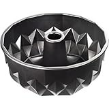 Original Kaiser Inspiration Design-Gugelhupfform 25 cm, Kuchenform mit geometrischer Oberflächenstruktur, Gugelhupf Backform Aluminiumguss, antihaftbeschichtet, schwarz , 25.5 x 25.5 x 11.5 cm