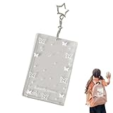 Sghtil Fotokartenhalter – Sammelkartenhüllen mit Schmetterlingsstern, Ausweishülle, praktische Fotokartenhüllen, Hartschale, Kartenhalter für Handys, Schlüssel, Brieftaschen, Taschen