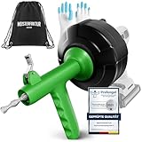 Meisterfaktur Rohrreinigungsspirale [7,5m] - Automatik Funktion (Neu) - Ideale Abflussspirale mit automatischer Zuführung - Die Rohrspirale für echte Heimwerker!