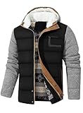 Zaitun Herren Winterjacke Warme Fleecejacke Gefüttert Windbreaker mit Kapuze Winddichte Outdoor Jacken Thermo Puffer Jacke