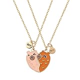 FloralGrace 2 Stück Capybara Freundschaftskette, Capibara Freundschaftsketten für 2 mädchen, Beste Freundinnen Halskette BFF Herz Hände Passende Ketten, Capybara Anhänger