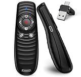 USB C Presenter, 2.4 GHz Presentation Pointer, Pointer für Präsentationen via Typ C und USB Empfänger, Powerpoint für Windows 7/8/10/Mac/Linux/Android/PowerPoint/Keynote/Google