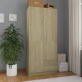 Brokky Kleiderschrank Sonoma-Eiche 80x52x180 cm Schlafzimmer Schrank Kleiderschrank Schlafzimmer KleiderschräNke Holzwerkstoff