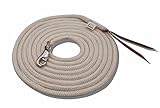 Amesbichler Reitsport AMKA Bodenseil Bodenleine aus Baumwolle + Lederklatsche naturfarben 7 m mit Bull Snap Westernleine