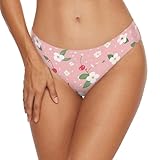 Amooorous Bikinis-Hose, frech, rosa, frische geknautschte Blume, elegant, volle Abdeckung, Hose für Damen, Teenager, Mädchen zum Schwimmen, Rosa frische zerkleinerte Blume, L