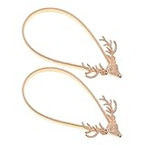 Cabilock 2st Vorhang Krawatte Vorhangschiene Gardinenclip-Ringe Raffhalter Für Vorhänge Aus Seil Stange Gardinenringe Mit Haken Fenster Pavillon Bucht Saum Clips Aluminiumlegierung Golden