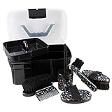 Pfiff 101752 gefüllte Putzkiste Sternenzauber, Putzbox mit Putzzeug Pferdepflege Schwarz