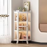 Hohe Eck-Vitrine, moderne Glastür, Trophäenkoffer, Wohnzimmer und Zuhause, Büro, Organizer, stilvolle Speisekammer, Aufbewahrungslösung, multifunktionale Schränke