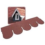 DAPRONA 20x Bitumen Dachschindeln Biberschwanz Rot 1 m x 32 cm - 2,6 m² selbstklebend mit Glasvlieseinlage - wetterfest & UV-beständig für Gartenhaus, Carport, Garage, Pavillon