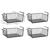 4er-Set Metall-Hängekörbe für Küche, Bad und Speisekammer, Unterschrank, Aufbewahrungskorb, Schrankkörbe, schwarz, 27 x 25 x 14 cm