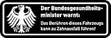 Fun-Aufkleber Warnung Zahnausfall I lustiger Spruch für Motorrad Mofa, als Auto-Aufkleber Fahrrad-Aufkleber I wetterfest (Schwarz - 8 x 2,5 cm) I kfz_568