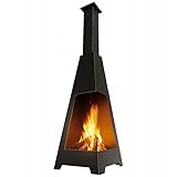 Gartenkamin KRATKI PYLOS – moderner Terrassenkamin aus Stahl – Outdoor-Kaminofen für Garten & Terrasse