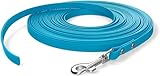 5m Schleppleine, Hundeleine, 1 Karabiner, Cyan-blau, extra schmal, schmutz- und wasserabweisend
